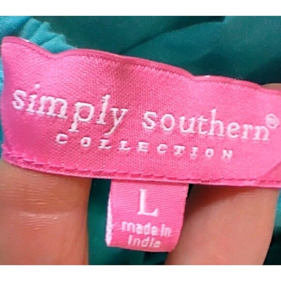 Simply Southern Collections Women's Blue Ruffled‎ Blue Maxi Dress, Size L - Picture 4 of 6